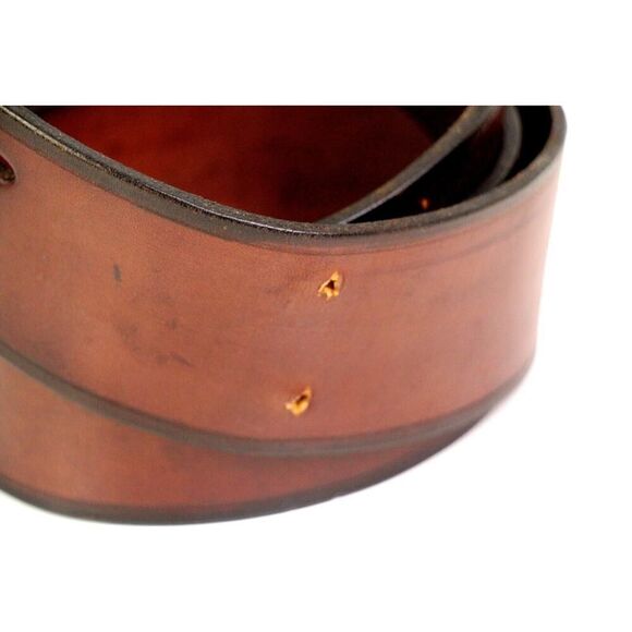 SADDLE BROWN GENUINE LEATHER 2"Wd CASUAL DRESS MARINAS MEN'S BELT Sz XXL (67T - Picture 4 of 12